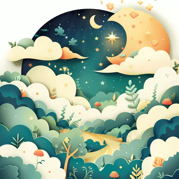mountains plants cloudy sky trees summer night