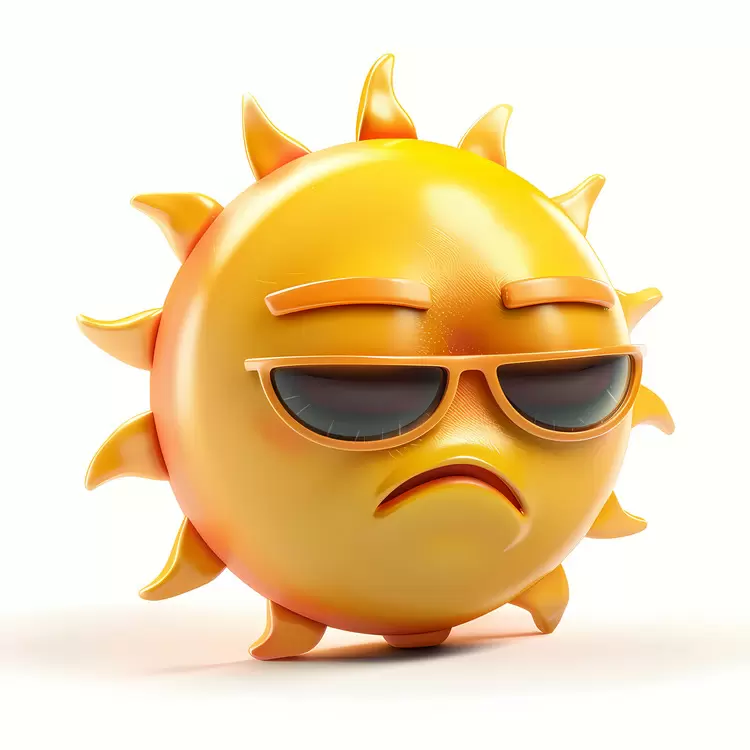 white background emoji sun smiley face cartoon