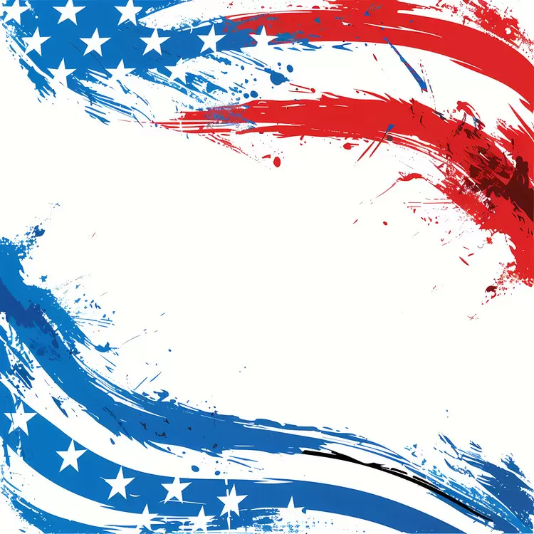 Patriotic White and Blue Painting Flag design