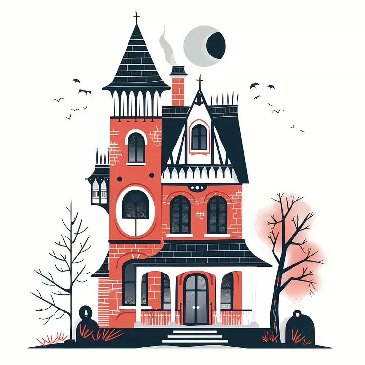 Moon Tree Ghost Castle Halloween