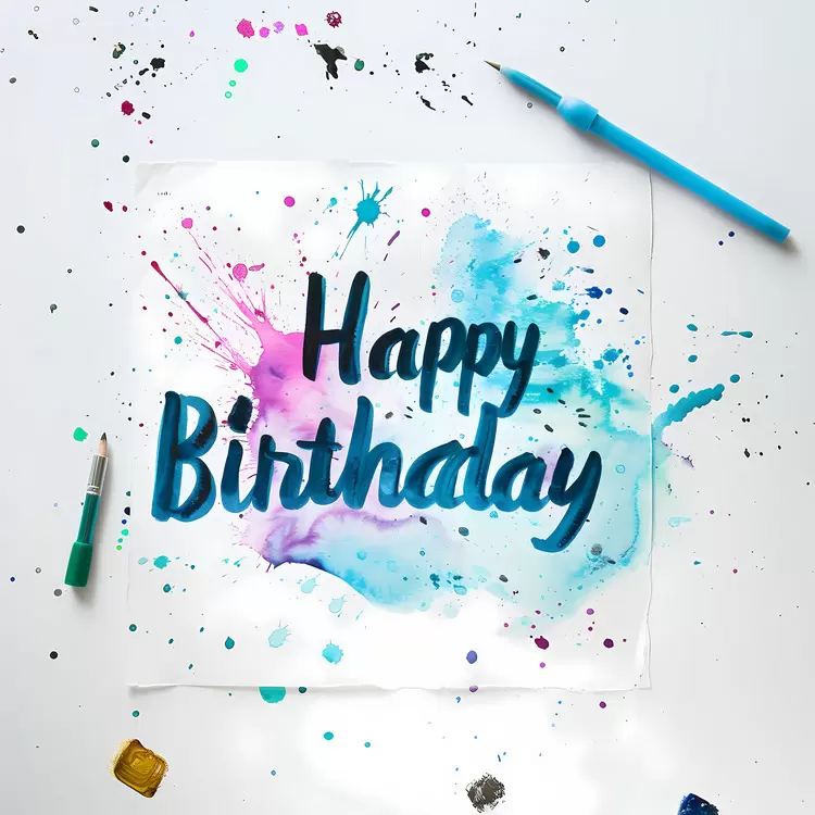 Happy Birthday colorful art