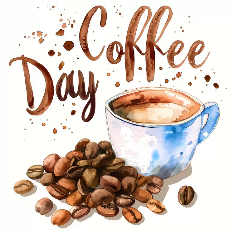 inspiration coffee cup watercolor splashes