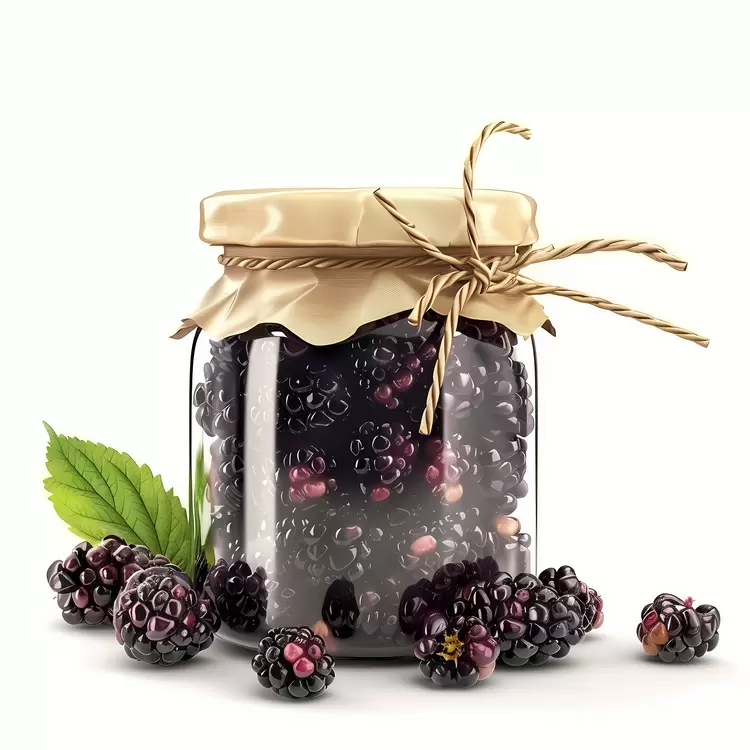healthy sweet jar blackberries fresh