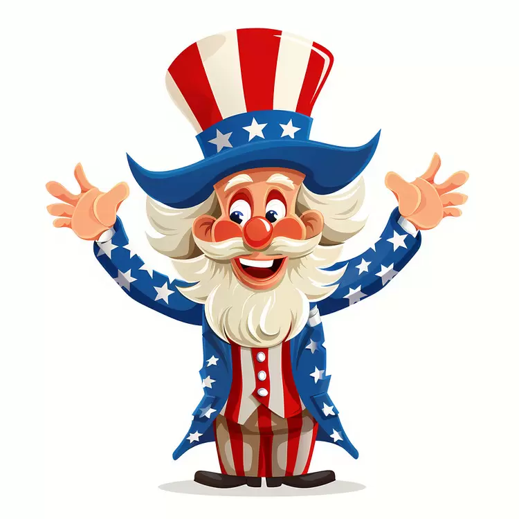 4th of July American flag white Uncle Sam Red
