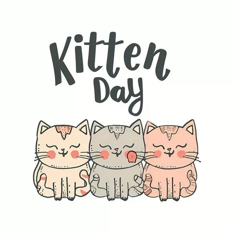 friendly fun whimsical happy Kitten Day