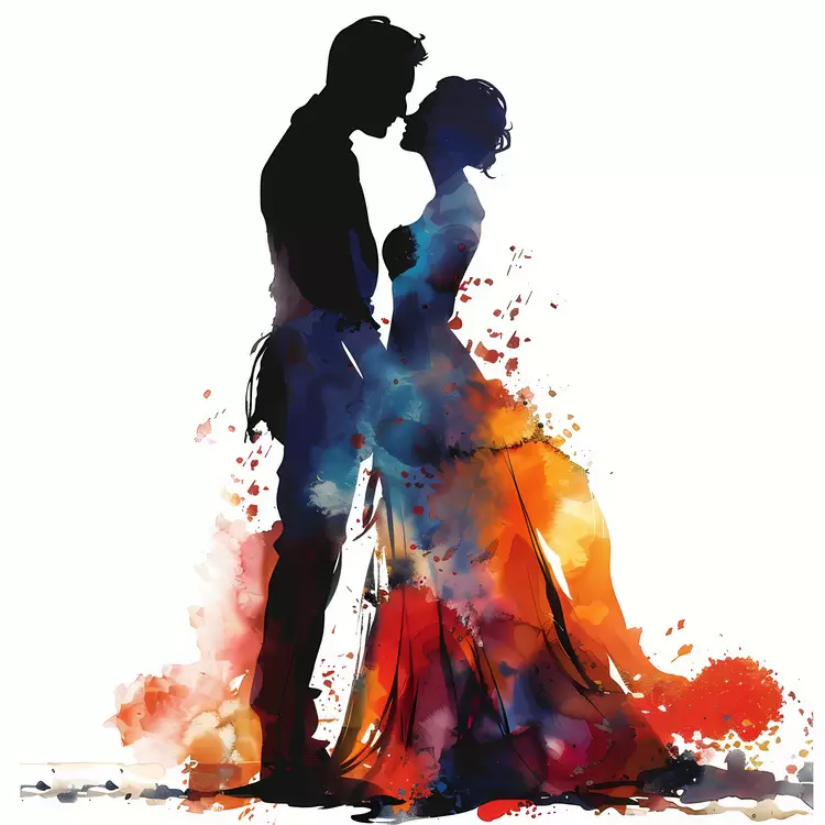 vintage bride and groom watercolor painting modern romantic