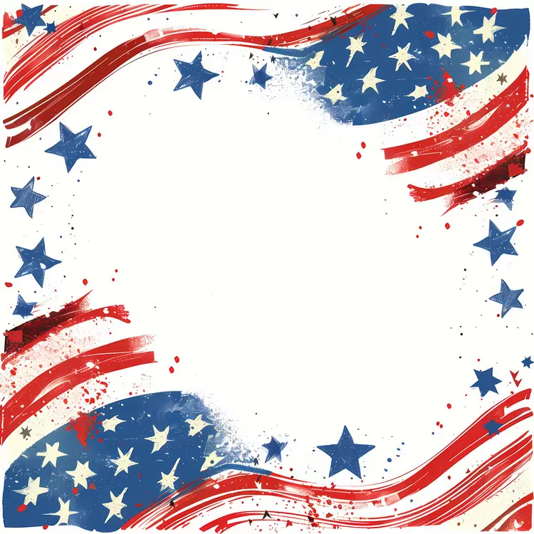July 4th patriotic red 4th of July flag