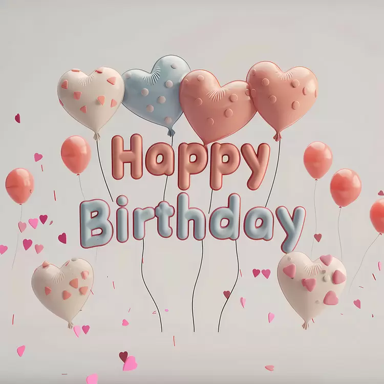 hearts happy balloons flying colorful