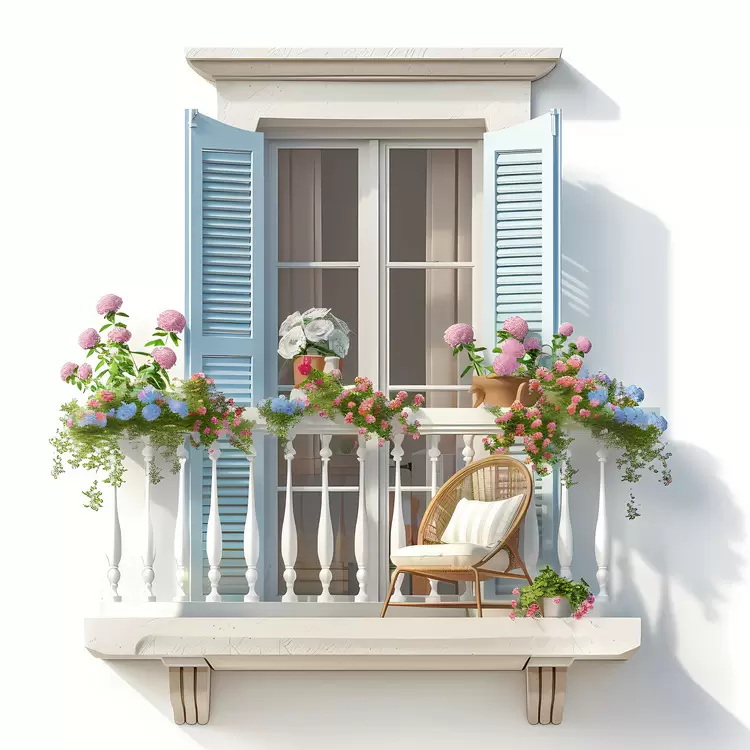 Flowerpots Balcony Flowers Grass Open window
