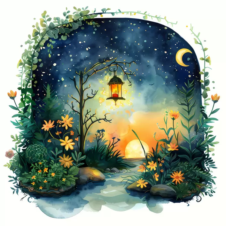 water flowers nature moon summer night