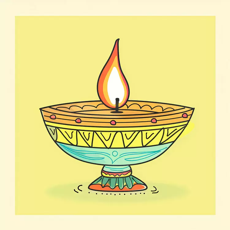 colorful glowing lamp traditional candle