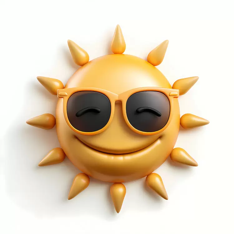 flat design white background cheerful happy sun