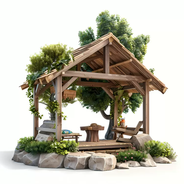 Outdoor structure Hut Roofed structure Gazebo Nature