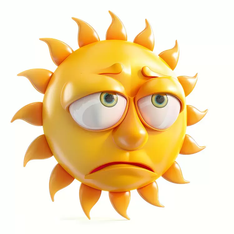 yellow cartoon isolated sad face emoji