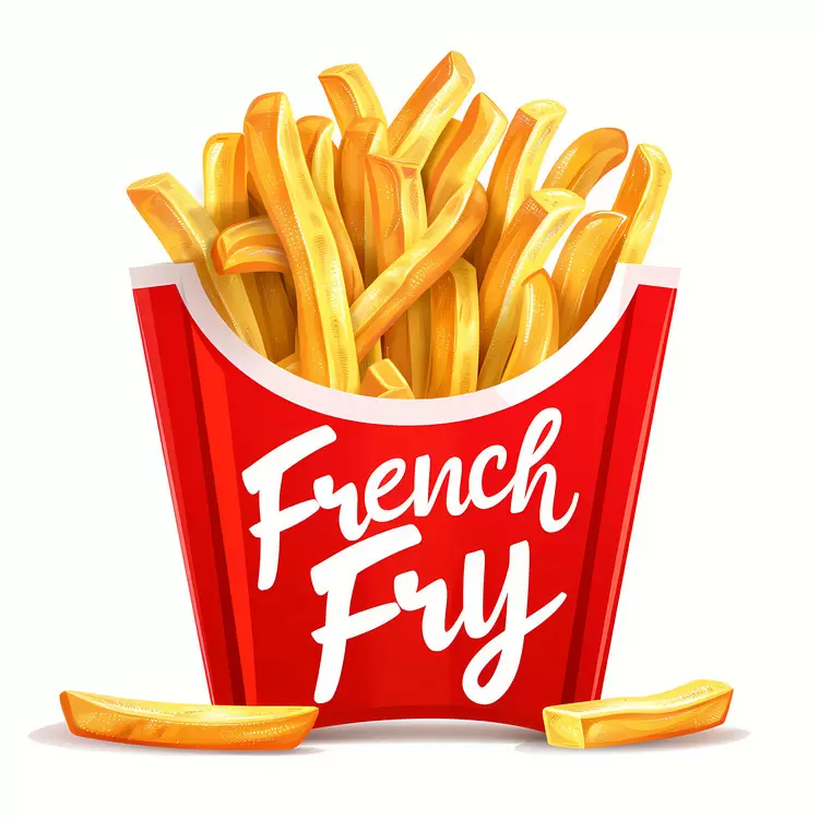 vector design red and white red box french fries fast food