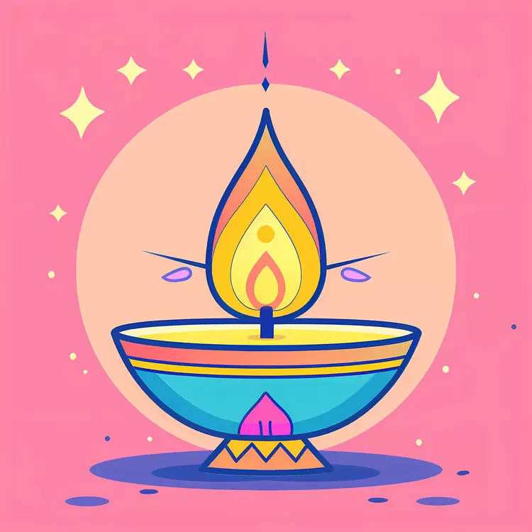 Night Glowing India Diya Diwali Lamp