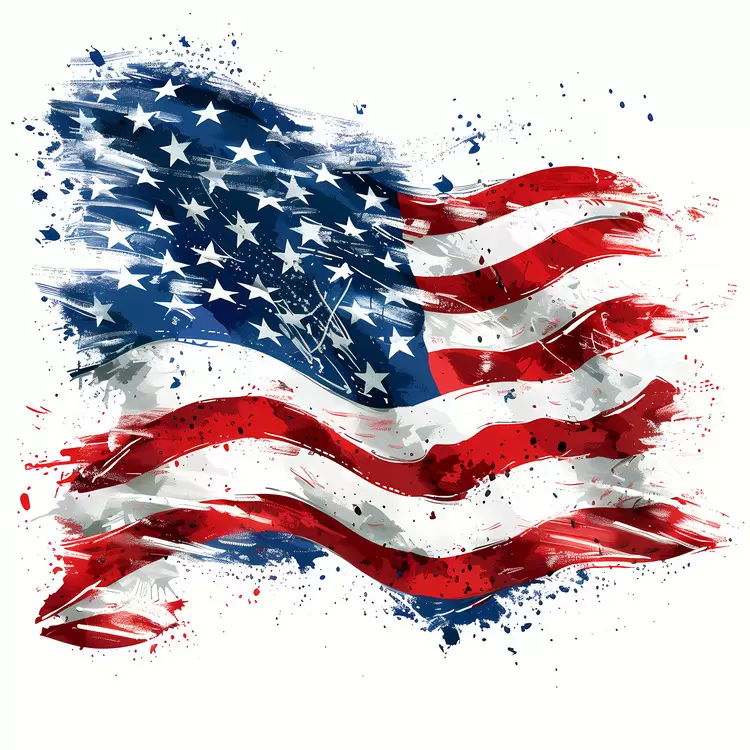flag symbol of the United States red white and blue grunge
