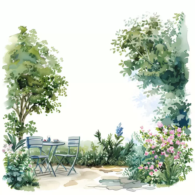 Greenery Landscape Watercolor Garden Botanical