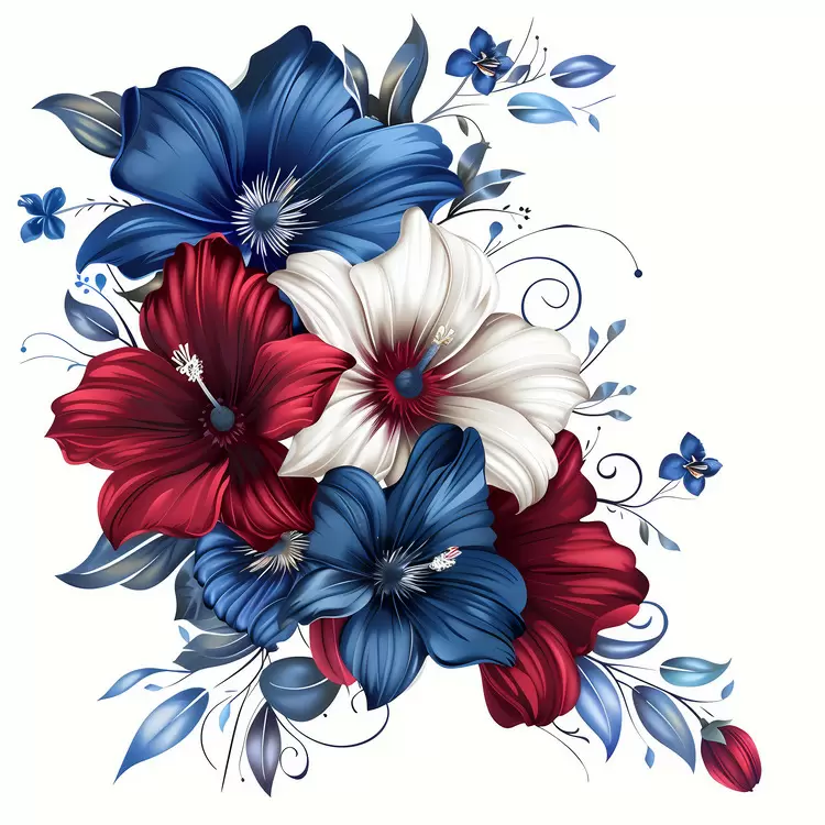 vintage flowers wildflowers posy 4th of July