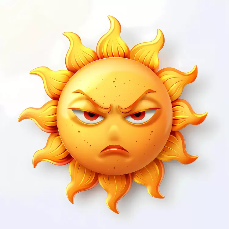 Sun Angry Face Cartoon Light emoji