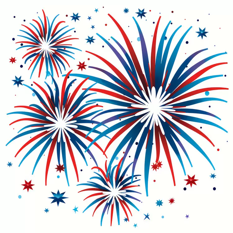 4th of july happy birthday red white and blue sparkling pyrotechnics
