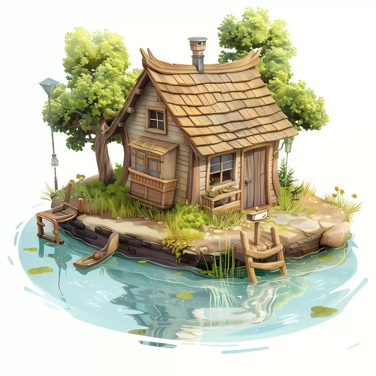 Wooden house Lone Nature Peaceful Water