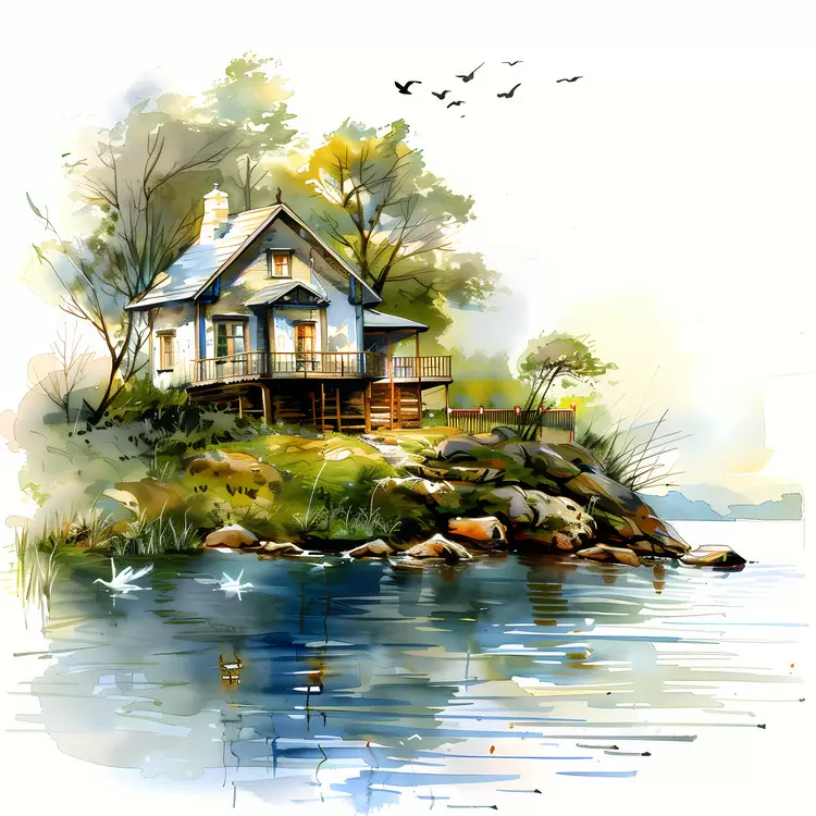 Greenery lake Island Nature House