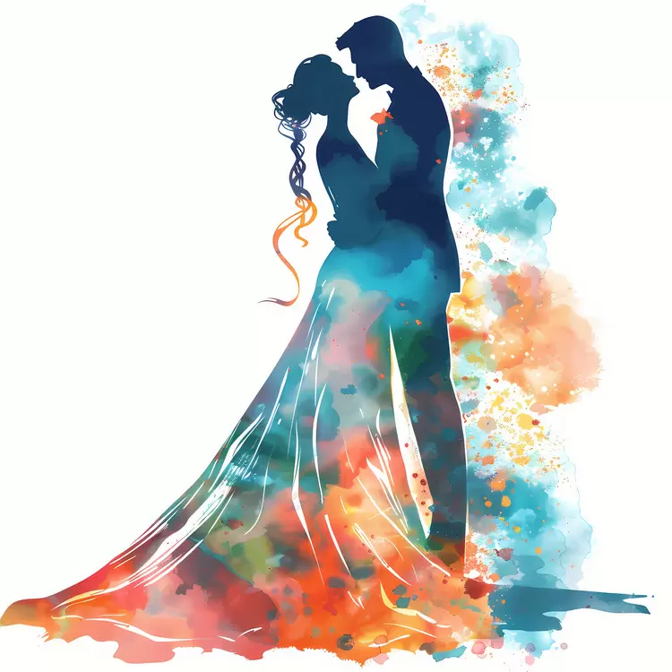 Wedding Human: Great Watercolor Kissing Love