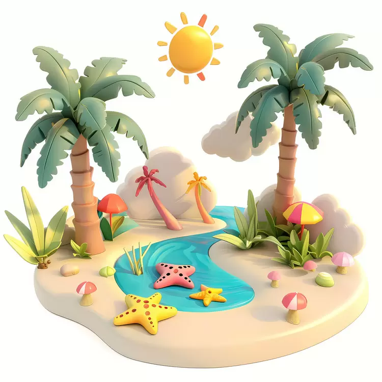 island water carefree cartoon Fictional