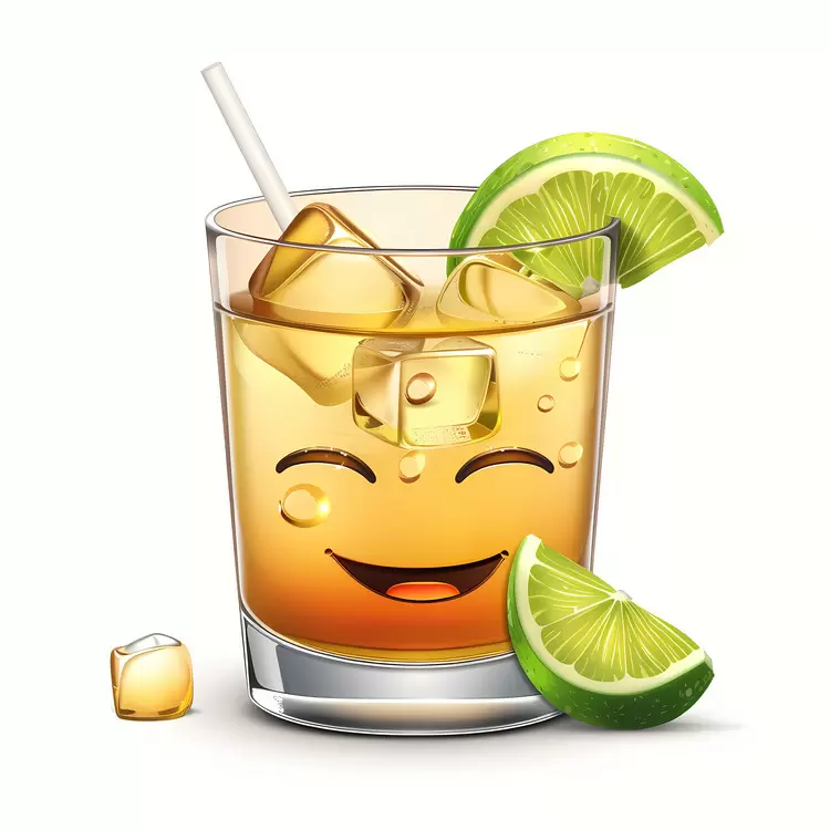 Happy face in a glass Thirst quenching drink Cooling drink Summer drink Iced drink