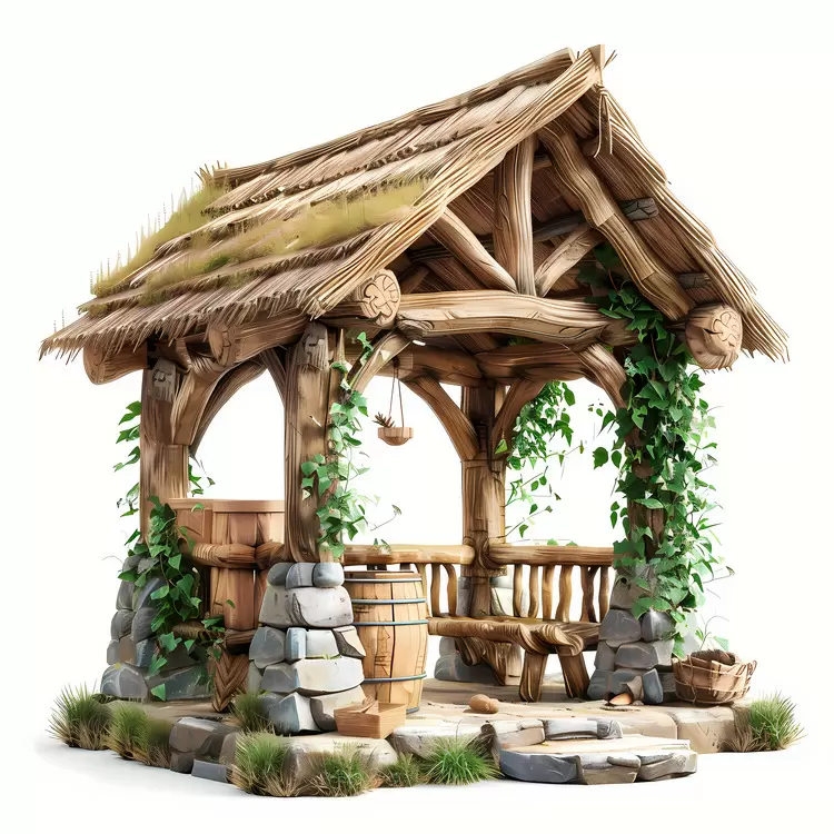 pavilion Rustic style Outdoor relaxation space Patio furniture Hut