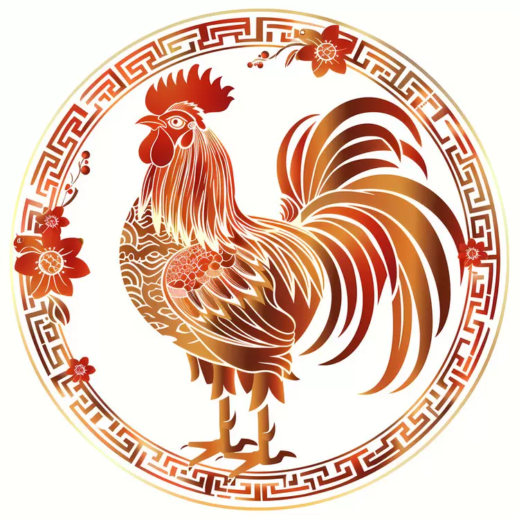 chinese new year rooster chinese zodiac rooster golden chicken design red chicken art rooster illustration
