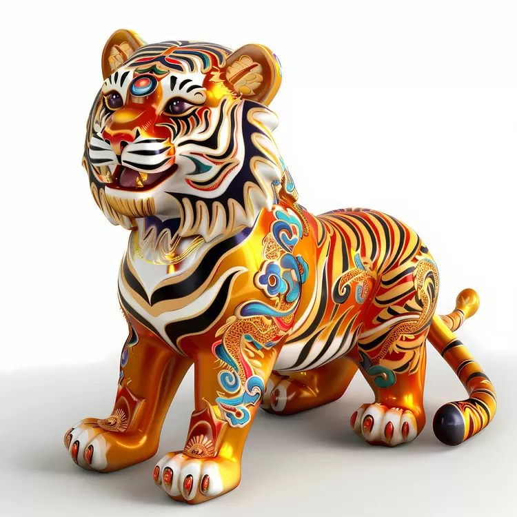 Chinese style tiger Chinese Zodiacs fancy design tiger fancy tiger vibrant tiger
