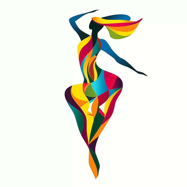 Modern dance design Abstract artwork gymnast Dynamic dancer illustration Abstract dance