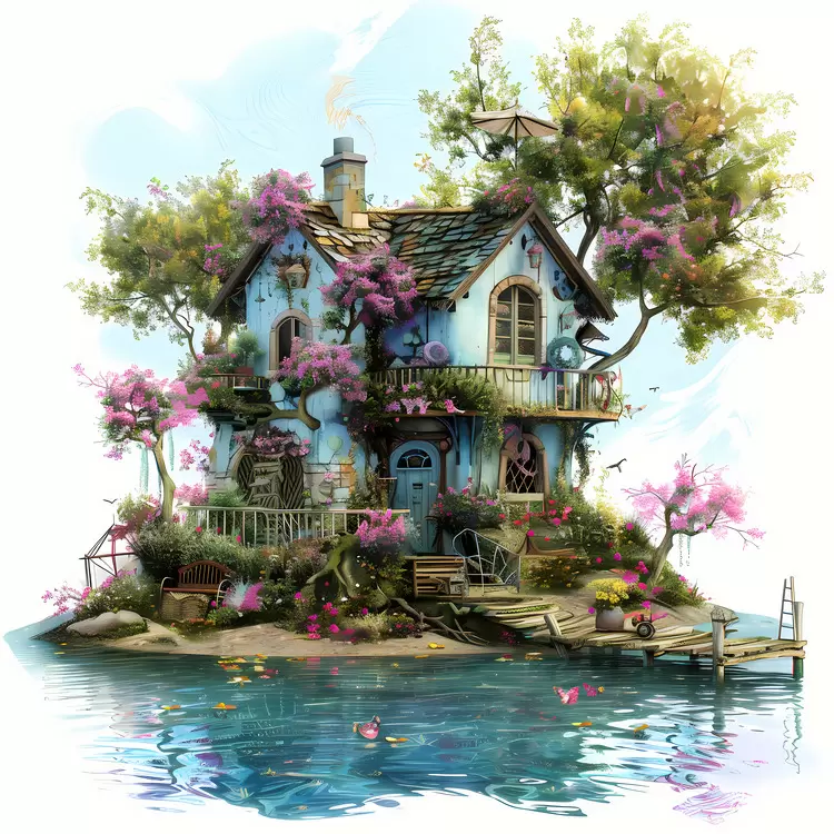 Woods Mountains Flowers Enchanted Water