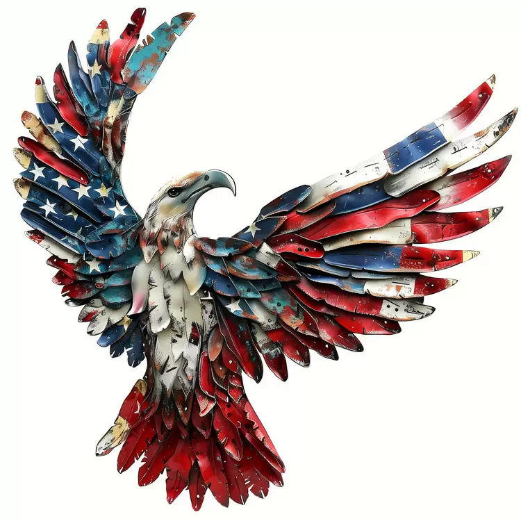 Flying Wings Artistic Patriotic Stylized
