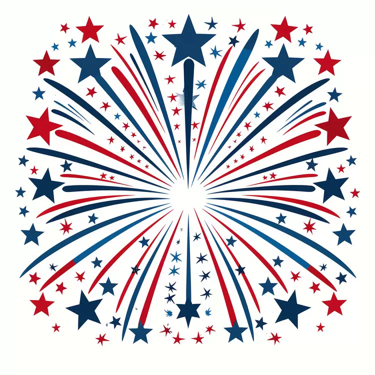 Patriotic Festive Fireworks July 4 Independence Day