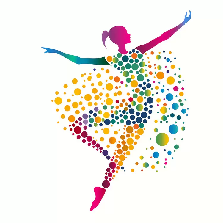 Human Fractal dancer Layered Geometric
