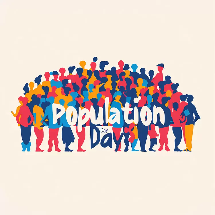 representation of the human figure group World Population Day abstract