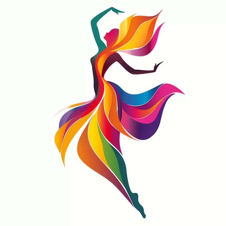 abstract silhouette colorful movement swirl art