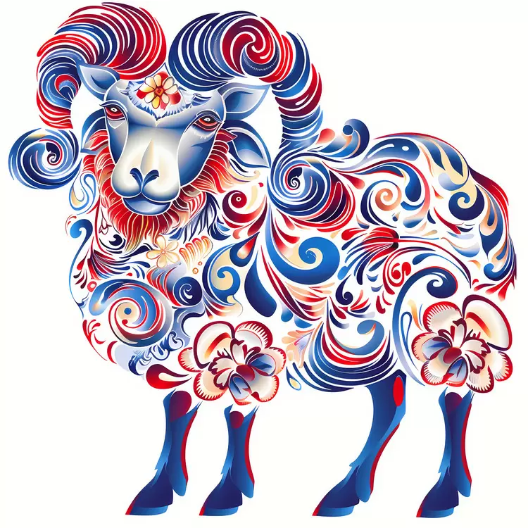 decorative animal ram Chinese Zodiacs colorful