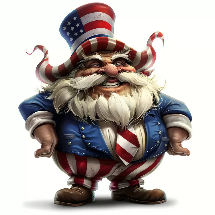 person americana cartoon character 4th Of July patriot
