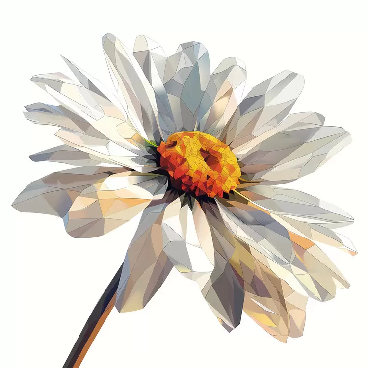 Daisy Polygon White Flowers Triangle