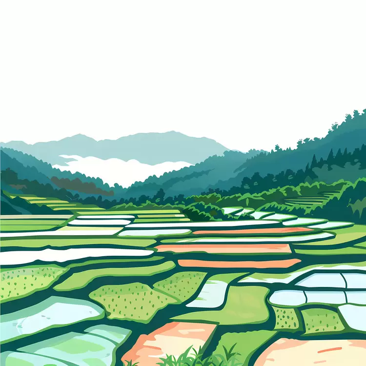 wilderness cultivation greenery countryside rice paddy