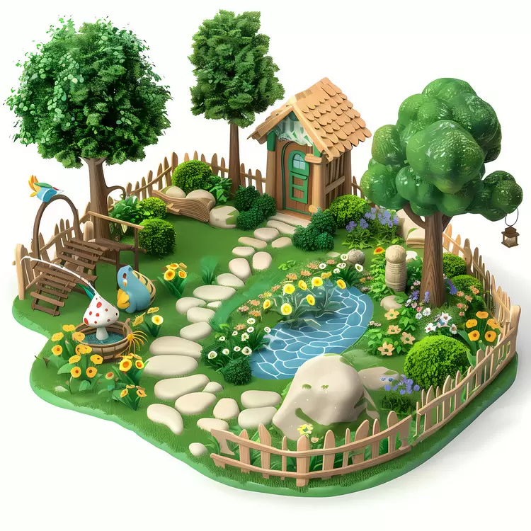 summer yard fountain landscaping backyard garden