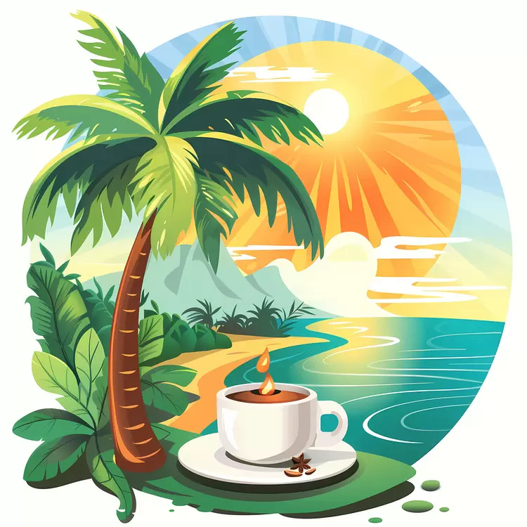 tropical paradise sunshine sunny day coconut tree seaside