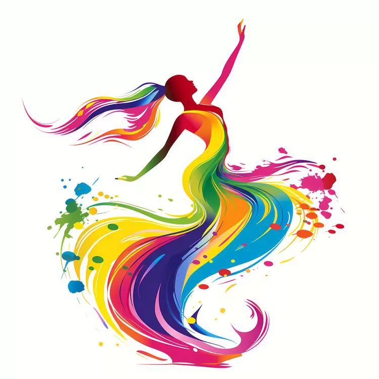dancer bright paint abstract