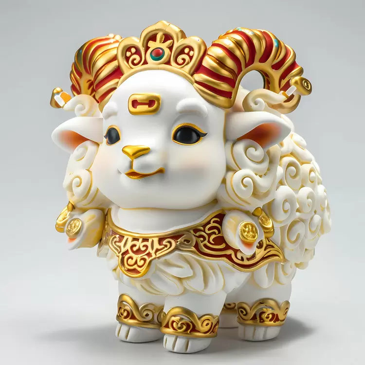 traditional statue Chinese Zodiacs white golden