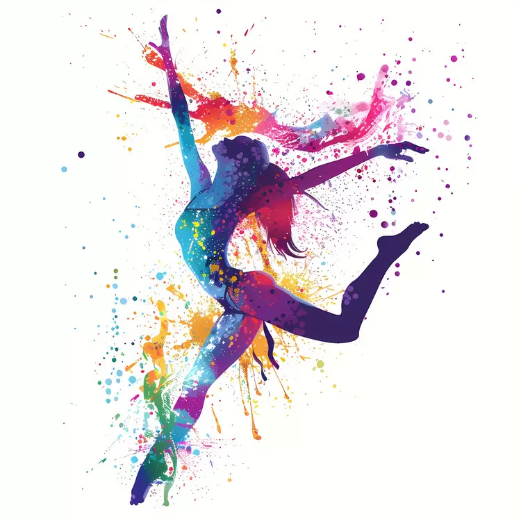 pose dynamic splashy colorful dance