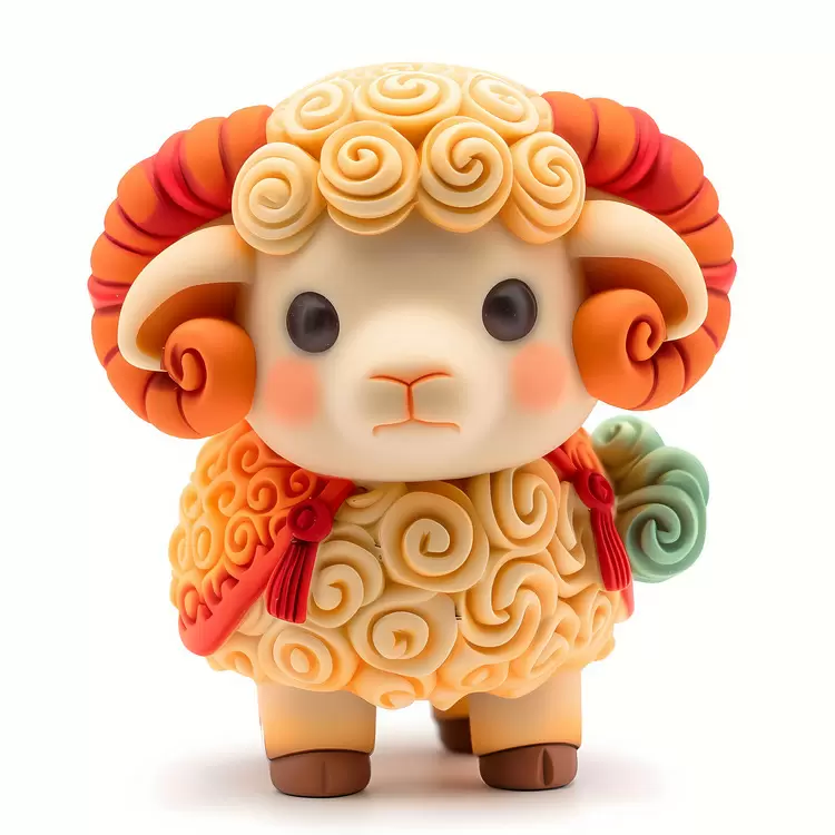 sheep ornate colorful animal sculpture